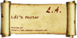 Léb Aszter névjegykártya